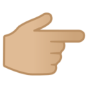 Android Pie; U+1F449 U+1F3FC; Emoji