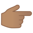 Android Pie; U+1F449 U+1F3FD; Emoji