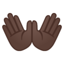 Android Pie; U+1F450 U+1F3FF; Emoji