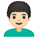 Android Pie; U+1F468 U+1F3FB U+200D U+1F9B1; Emoji