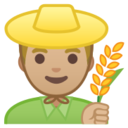 Android Pie; U+1F468 U+1F3FC U+200D U+1F33E; Emoji