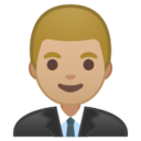 Android Pie; U+1F468 U+1F3FC U+200D U+1F4BC; Emoji
