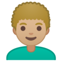 Android Pie; U+1F468 U+1F3FC U+200D U+1F9B1; Emoji
