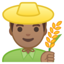 Android Pie; U+1F468 U+1F3FD U+200D U+1F33E; Emoji
