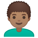 Android Pie; U+1F468 U+1F3FD U+200D U+1F9B1; Emoji