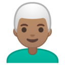Android Pie; U+1F468 U+1F3FD U+200D U+1F9B3; Emoji