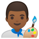 Android Pie; U+1F468 U+1F3FE U+200D U+1F3A8; Emoji