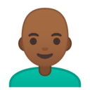 Android Pie; U+1F468 U+1F3FE U+200D U+1F9B2; Emoji