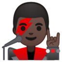 Android Pie; U+1F468 U+1F3FF U+200D U+1F3A4; Emoji