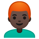 Android Pie; U+1F468 U+1F3FF U+200D U+1F9B0; Emoji