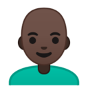 Android Pie; U+1F468 U+1F3FF U+200D U+1F9B2; Emoji