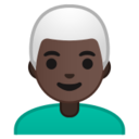 Android Pie; U+1F468 U+1F3FF U+200D U+1F9B3; Emoji