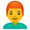 Android Pie; U+1F468 U+200D U+1F9B0; Emoji