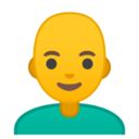 Android Pie; U+1F468 U+200D U+1F9B2; Emoji