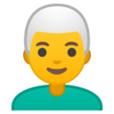 Android Pie; U+1F468 U+200D U+1F9B3; Emoji