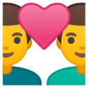 Android Pie; U+1F468 U+200D U+2764 U+FE0F U+200D U+1F468; Emoji