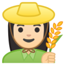 Android Pie; U+1F469 U+1F3FB U+200D U+1F33E; Emoji