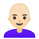 Android Pie; U+1F469 U+1F3FB U+200D U+1F9B2; Emoji
