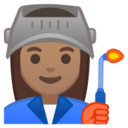 Android Pie; U+1F469 U+1F3FD U+200D U+1F3ED; Emoji