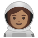 Android Pie; U+1F469 U+1F3FD U+200D U+1F680; Emoji