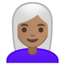 Android Pie; U+1F469 U+1F3FD U+200D U+1F9B3; Emoji