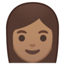 Android Pie; U+1F469 U+1F3FD; Emoji