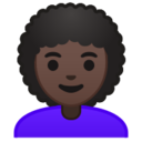 Android Pie; U+1F469 U+1F3FF U+200D U+1F9B1; Emoji