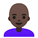 Android Pie; U+1F469 U+1F3FF U+200D U+1F9B2; Emoji