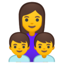 Android Pie; U+1F469 U+200D U+1F466 U+200D U+1F466; Emoji