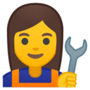 Android Pie; U+1F469 U+200D U+1F527; Emoji