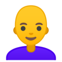 Android Pie; U+1F469 U+200D U+1F9B2; Emoji