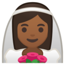 Android Pie; U+1F470 U+1F3FE; Emoji