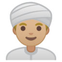 Android Pie; U+1F473 U+1F3FC U+200D U+2642 U+FE0F; Emoji