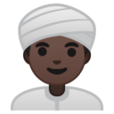 Android Pie; U+1F473 U+1F3FF U+200D U+2642 U+FE0F; Emoji