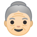 Android Pie; U+1F475 U+1F3FB; Emoji