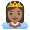 Android Pie; U+1F478 U+1F3FD; Emoji