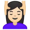 Android Pie; U+1F486 U+1F3FB; Emoji