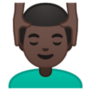 Android Pie; U+1F486 U+1F3FF U+200D U+2642 U+FE0F; Emoji