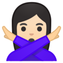 Android Pie; U+1F645 U+1F3FB U+200D U+2640 U+FE0F; Emoji