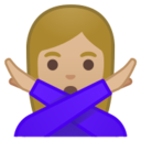 Android Pie; U+1F645 U+1F3FC; Emoji