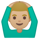 Android Pie; U+1F646 U+1F3FC U+200D U+2642 U+FE0F; Emoji