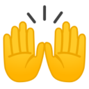Android Pie; U+1F64C; Emoji