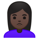 Android Pie; U+1F64E U+1F3FF U+200D U+2640 U+FE0F; Emoji