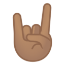 Android Pie; U+1F918 U+1F3FD; Emoji