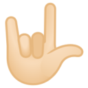Android Pie; U+1F91F U+1F3FB; Gesto De Mano «Te Amo»: Color De Piel 1–2 Emoji