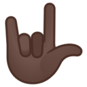 Android Pie; U+1F91F U+1F3FF; ILY-Zeichen : Hauttyp 6 Emoji