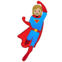 Android Pie; U+1F9B8 U+1F3FC; Emoji