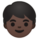 Android Pie; U+1F9D2 U+1F3FF; Criança: Pele Escura Emoji