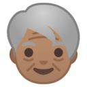 Android Pie; U+1F9D3 U+1F3FD; Adulto Piรน Anziano : Colore Pelle 4 Emoji