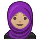 Android Pie; U+1F9D5 U+1F3FC; Mujer Con Pañuelo: Color De Piel 3 Emoji